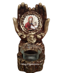 Candela maini cu icoana si pahar