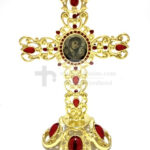 Cruce aurie metal cu pietre semipretioase