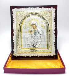 Icoana pe lemn argintie Maica Domnului Axionita