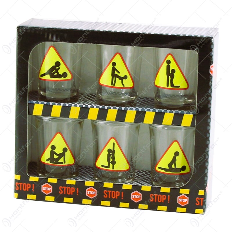 Set 6 pahare din sticla Kamasutra Hardcore