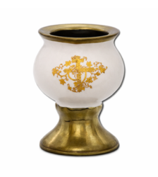 Candela mica ceramica alba