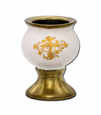 Candela mica ceramica alba