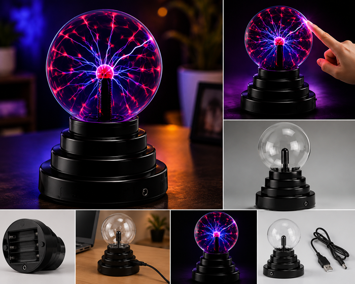 Sferă LED cu Efect Electric & USB 14 cm