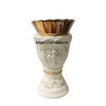 Candela ceramica alba cu cruce