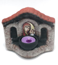 Candela din ceramica troita cu icoana