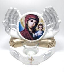 Candela maini cu icoana Maica cu Pruncul din Kazan