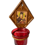 Candela metal cu Maica Ingerilor