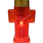 Candela rosie electrica in forma de cruce