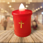 Candele de masa cu led si cruciulita