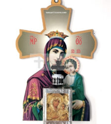 Icoana cruce cu sticluta de agheazama