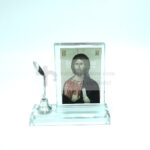 Icoana din sticla pentru birou cu suport pentru pix