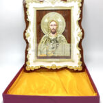 Icoana pe lemn cu marmura Iisus Binecuvantand