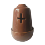 Candela ceramica marou cu cruce