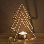 Candela Metalica Brad Dublu Auriu