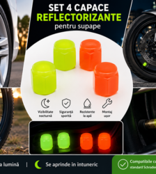 Set 4 Capace Reflectorizante Fluorescente pentru Supape
